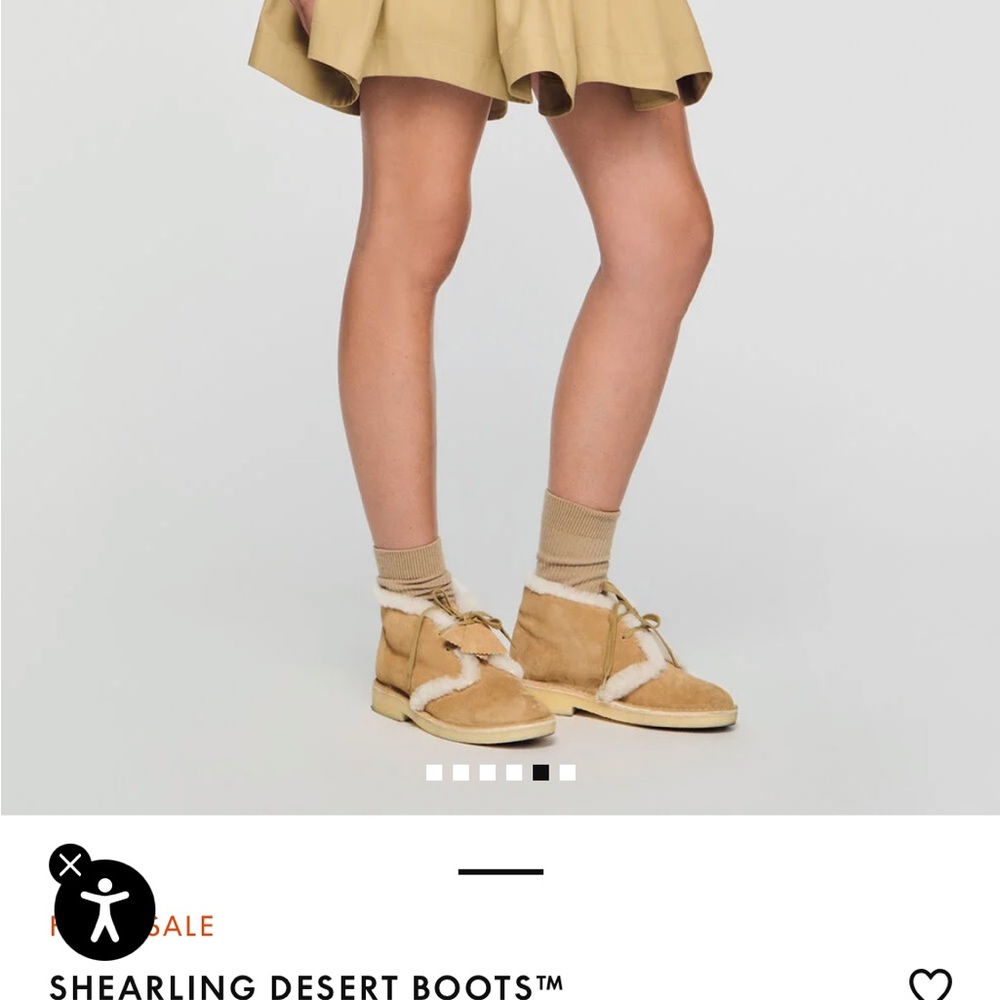 Sandro Shearling Ankle Boots in Tan EU40/US9